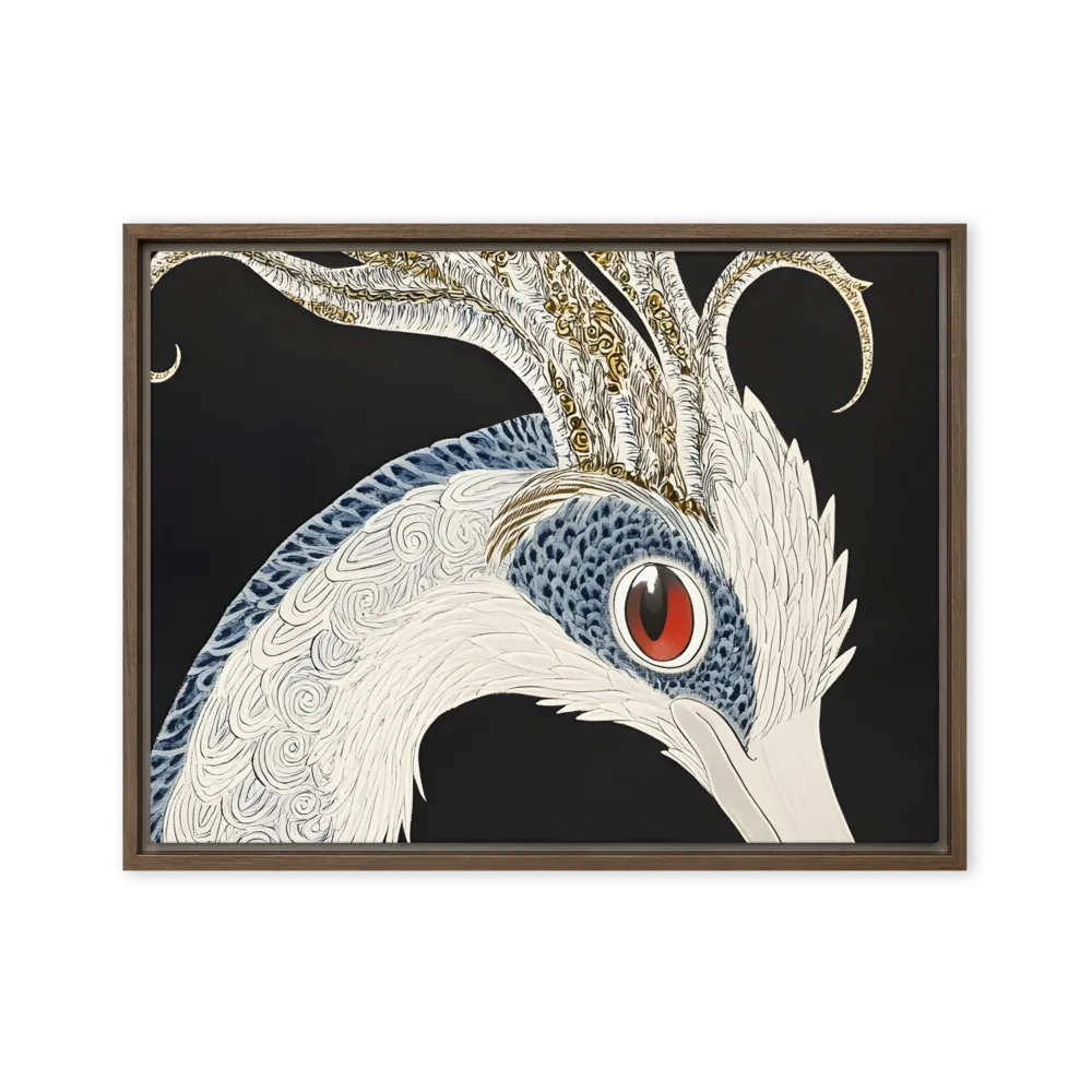 Elegance of the Majestic Peacock | Canvas with Brown Frame | 18″×24″