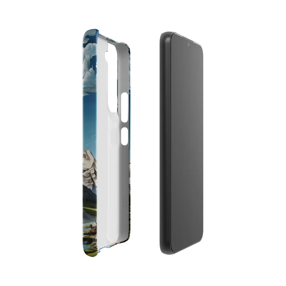 Majestic Cascade: A Mountain Masterpiece | Phone Case |  S22 | Snap Case | Matte