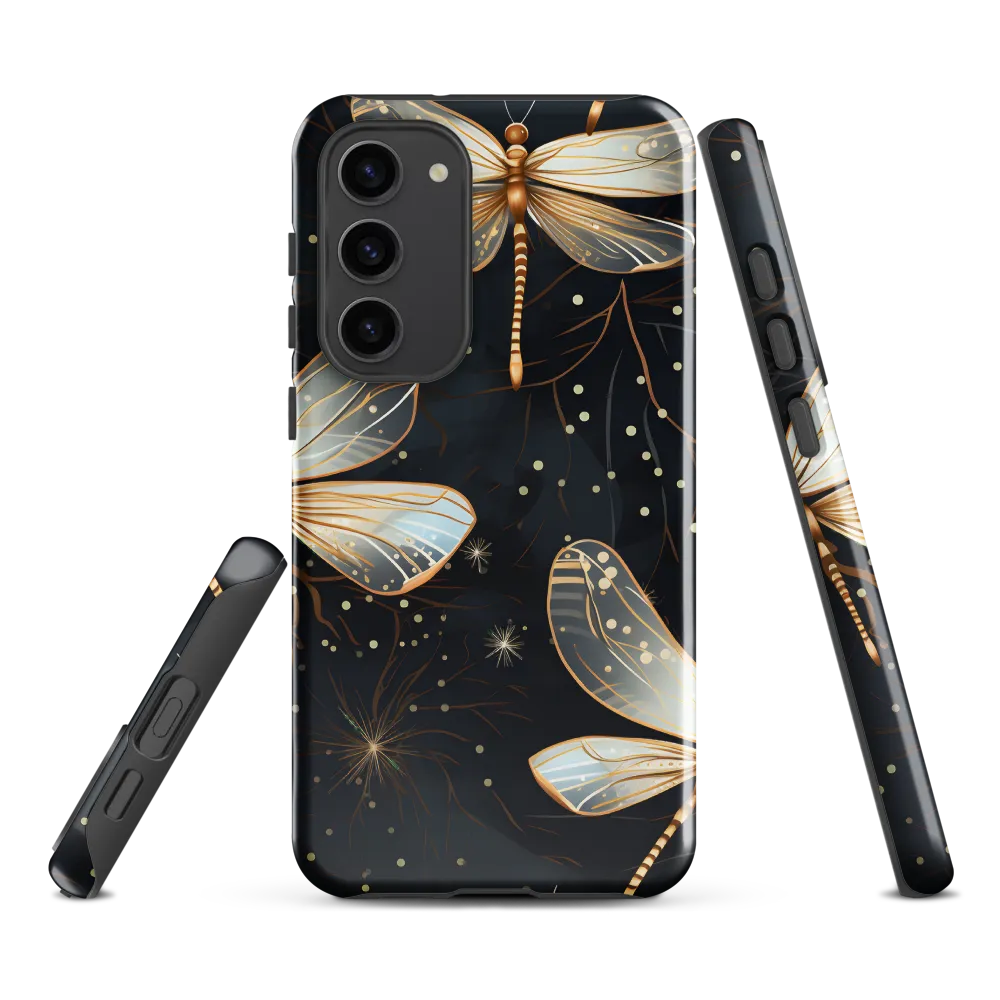 Ethereal Dance: Dragonflies in a Midnight Garden