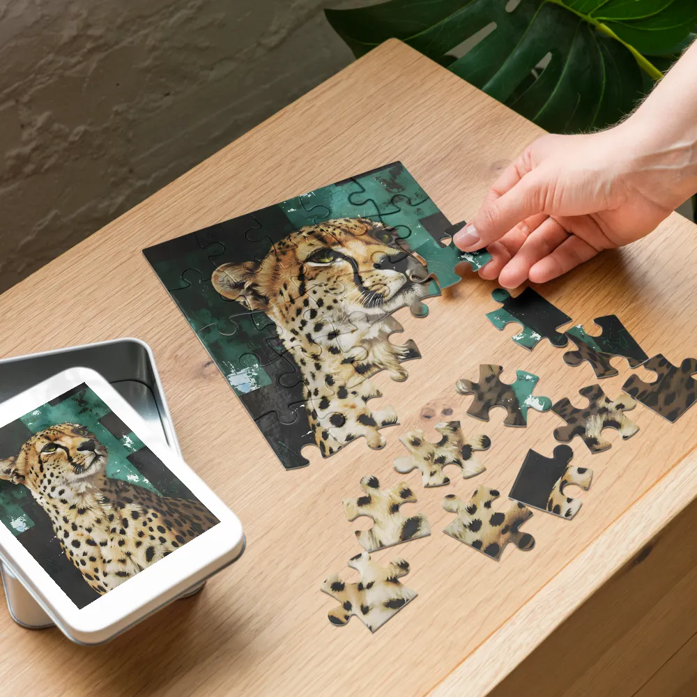 Cheetah Portrait 
 Jigsaw Puzzle in Tin Box