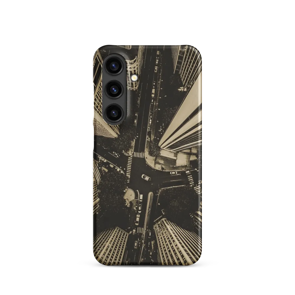 Urban Symphony: Aerial Perspective of City Life | Phone Case |  S24 | Snap Case | Matte