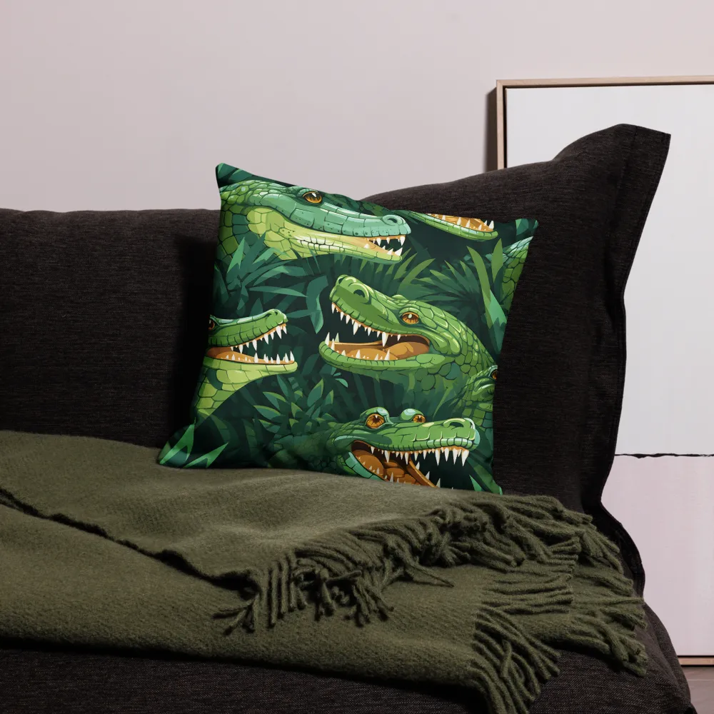 Fierce Crocodilian Medley | Pillow | 18″×18″