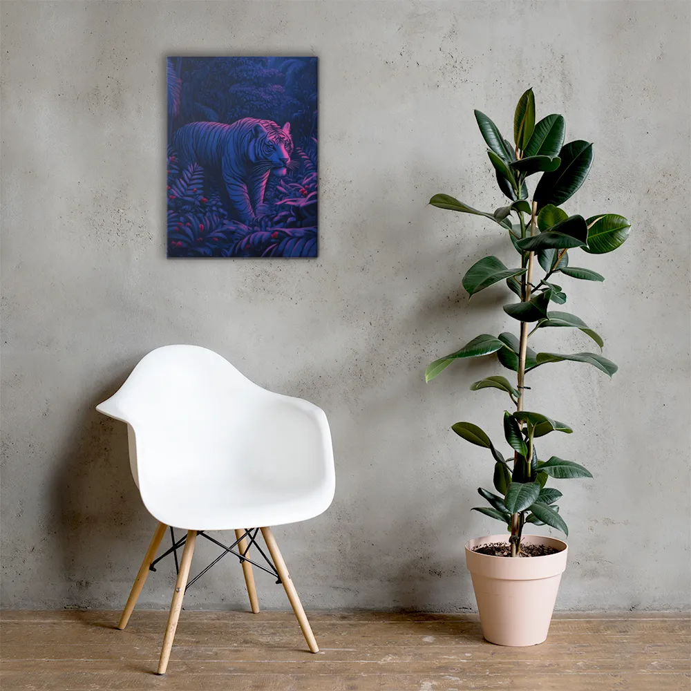Mystic Prowler: The White Tiger in the Jungle | Canvas | 18″×24″