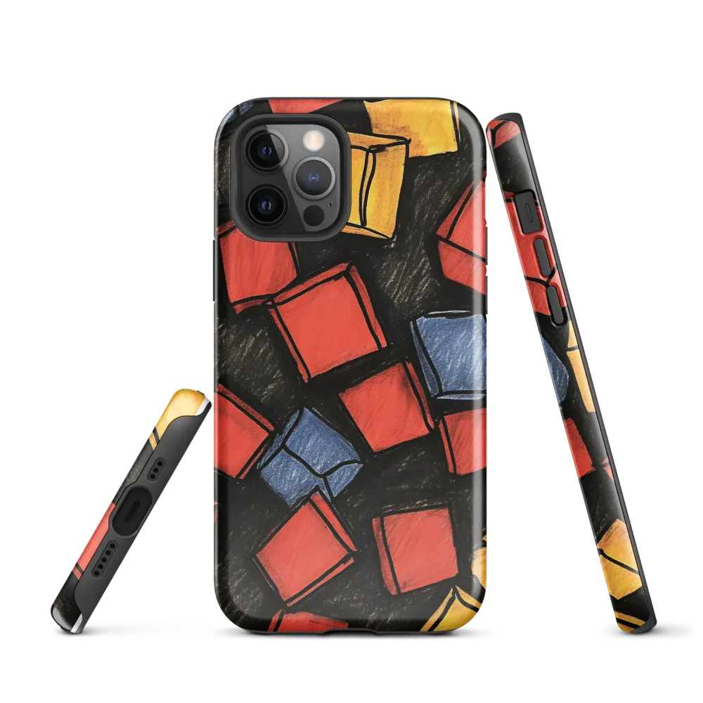 Vibrant Geometry in Motion | Phone Case |  12 Pro | Tough Case | Glossy
