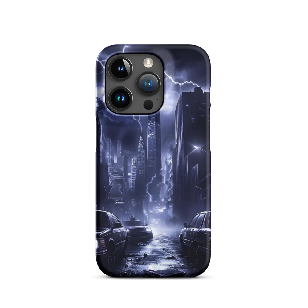 Stormy Cityscape: Shadows of the Night | Phone Case |  15 Pro | Snap Case | Matte
