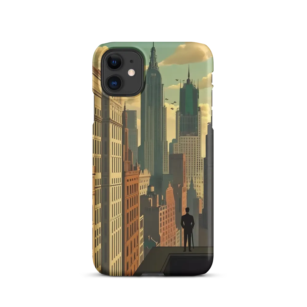 Urban Dreams: A Silhouette in Art Deco Cityscape