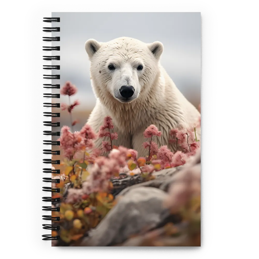 Curiosity Among Blooms: The Polar Bear | Spiral Notebook