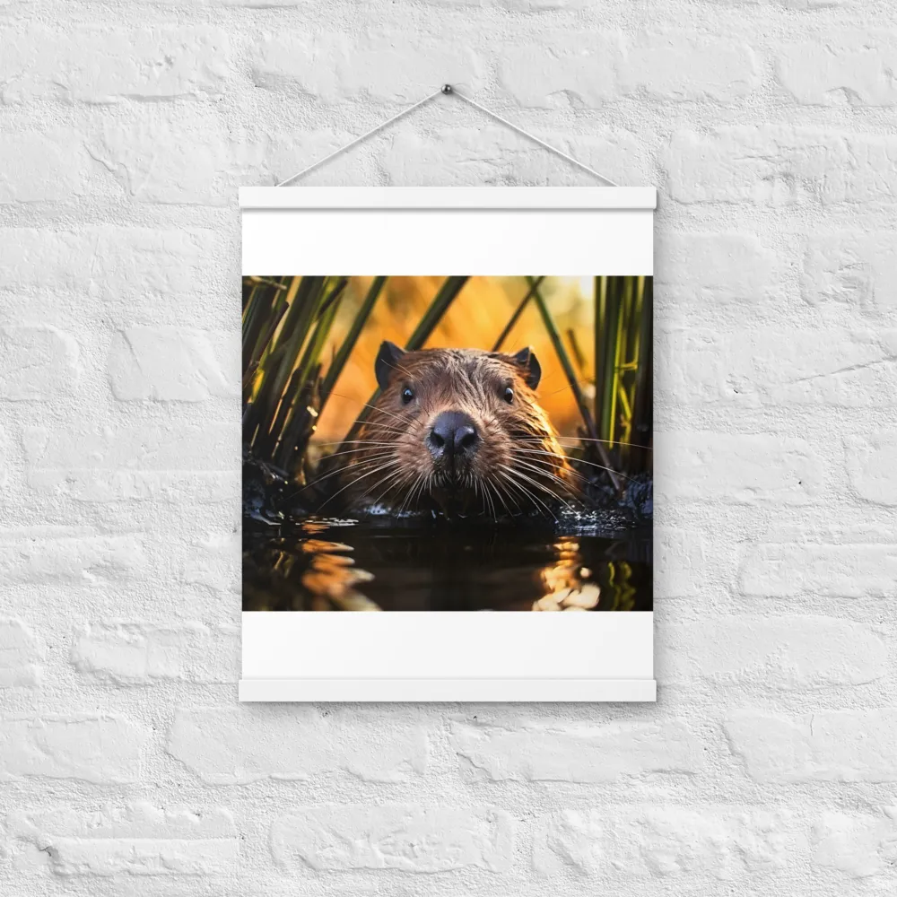 Beaver Serenity: A Natural Portrait | Poster With White Wood Hanger | 16″×20″