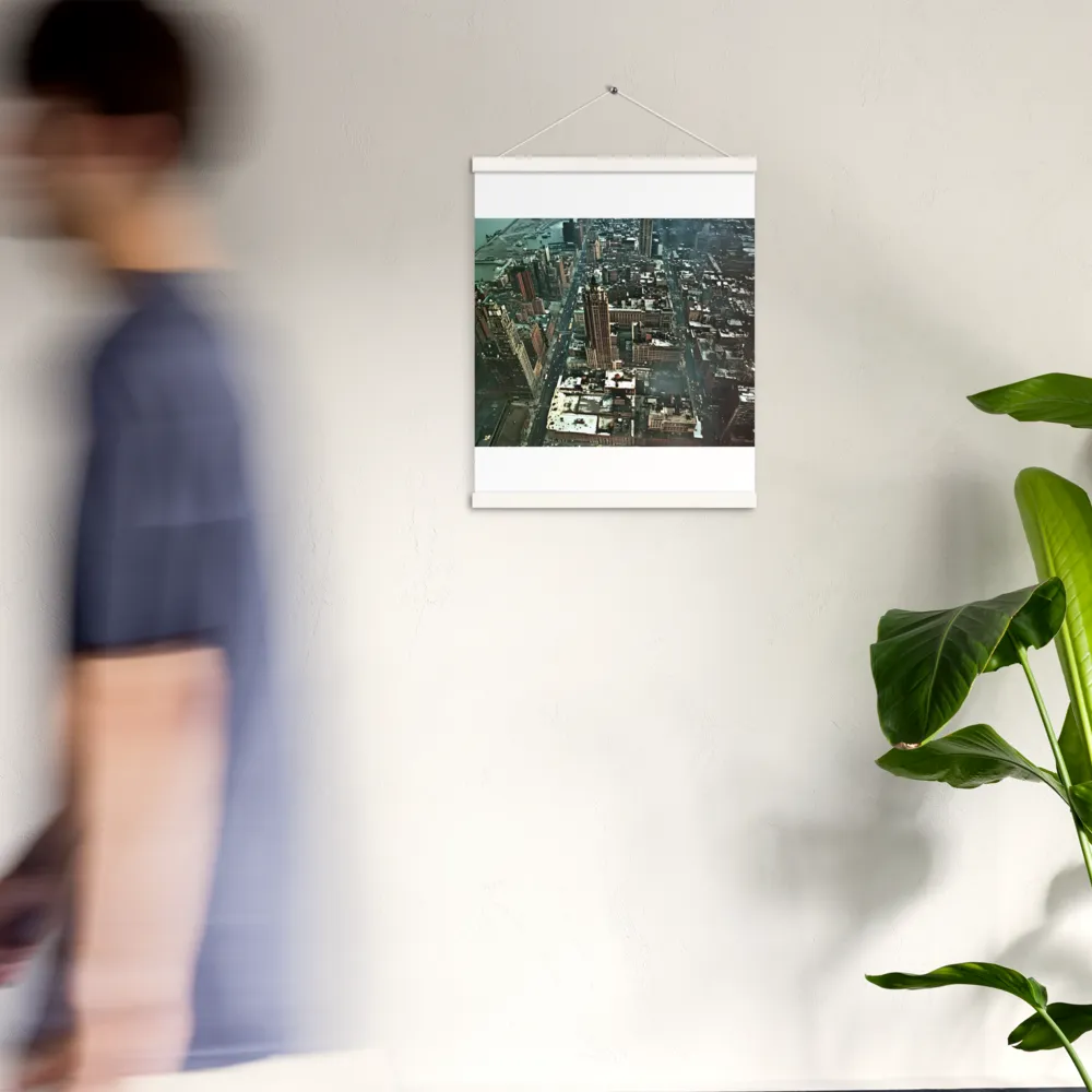 Aerial Symphony of Urban Life | Poster With White Wood Hanger | 16″×20″