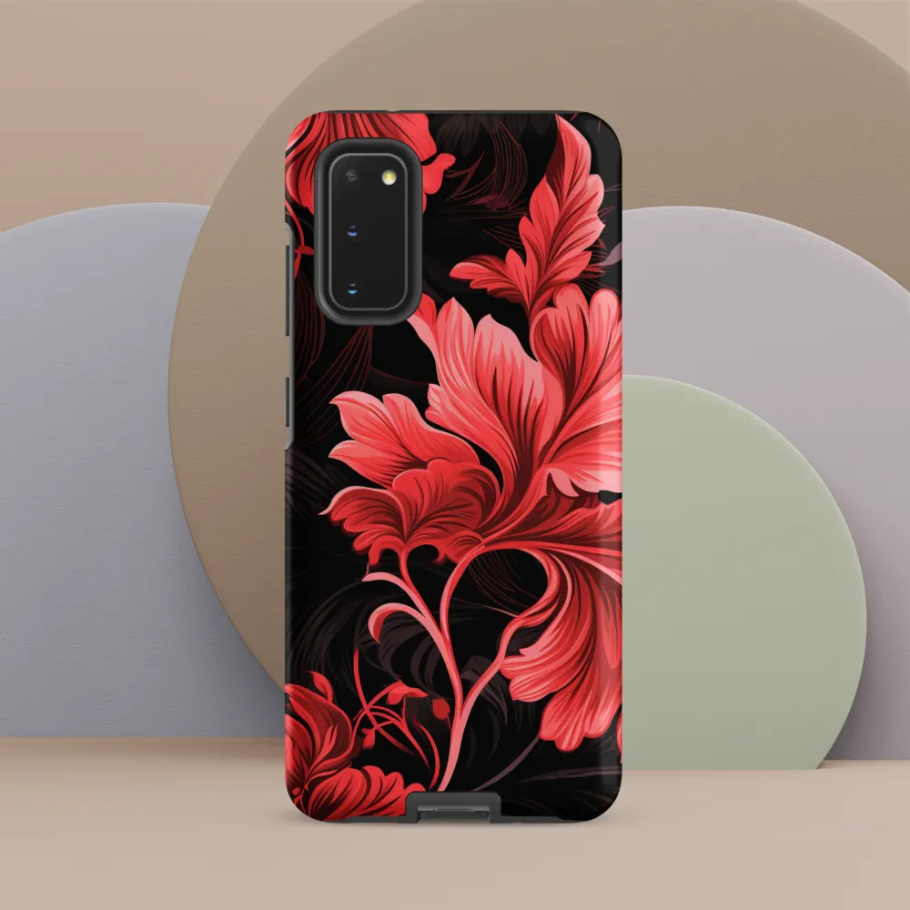 Tropical Elegance in Red | Phone Case |  S20 | Tough Case | Matte