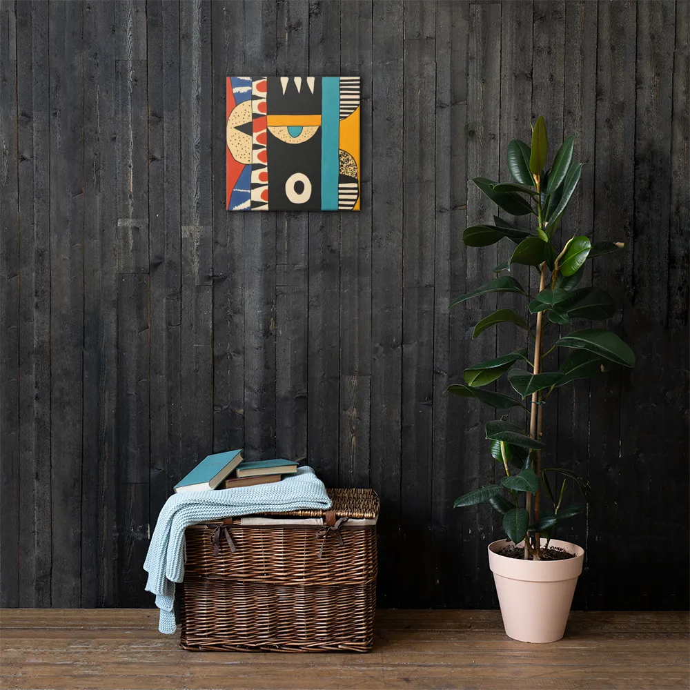 Playful Geometry: A Modern Abstract Exploration | Canvas | 16″×16″