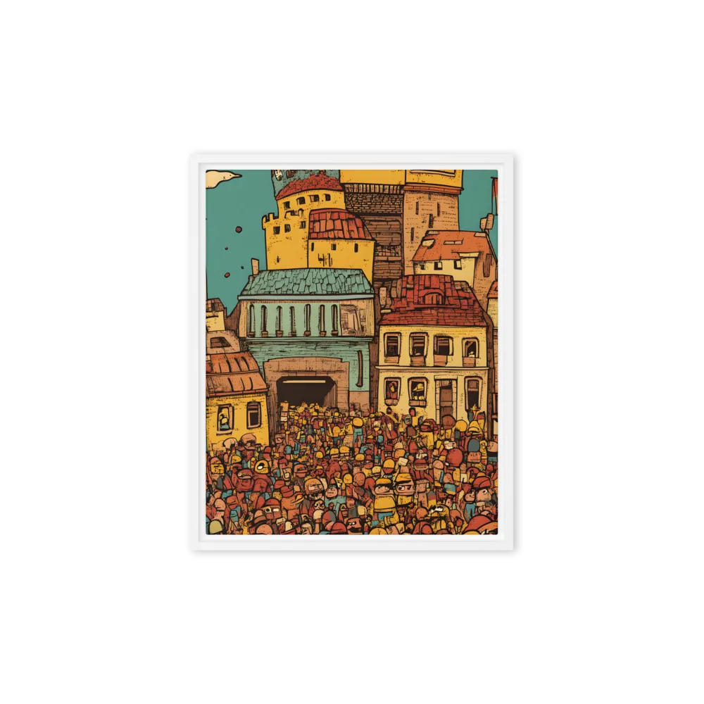 The Quirky City Gathering | Canvas with White Frame | 8″×10″