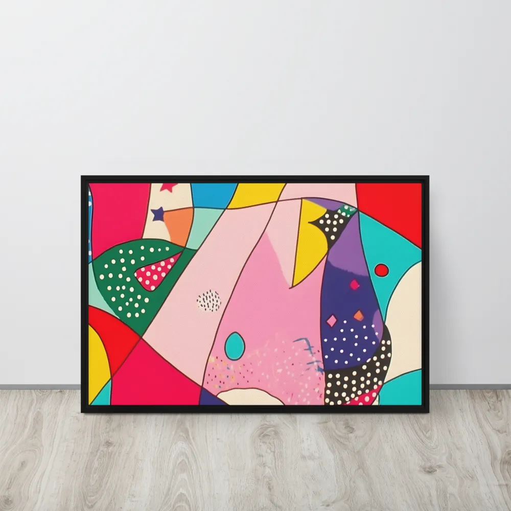 Playful Geometry in Color | Canvas with Black Frame | 20″×30″