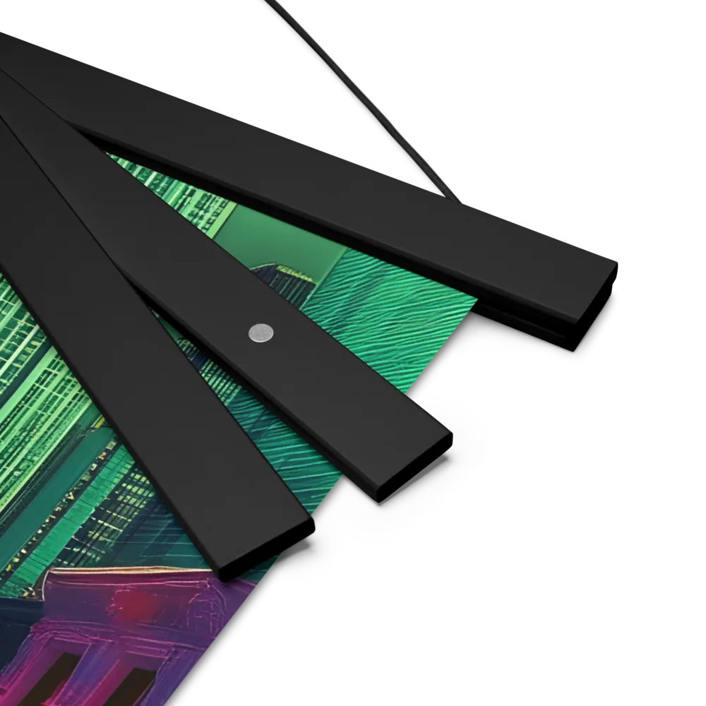 Urban Surrealism: Neon Dreams | Poster With Black Wood Hanger | 18″×18″