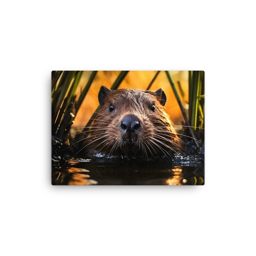 Beaver Serenity: A Natural Portrait | Thin Canvas | 12″×16″