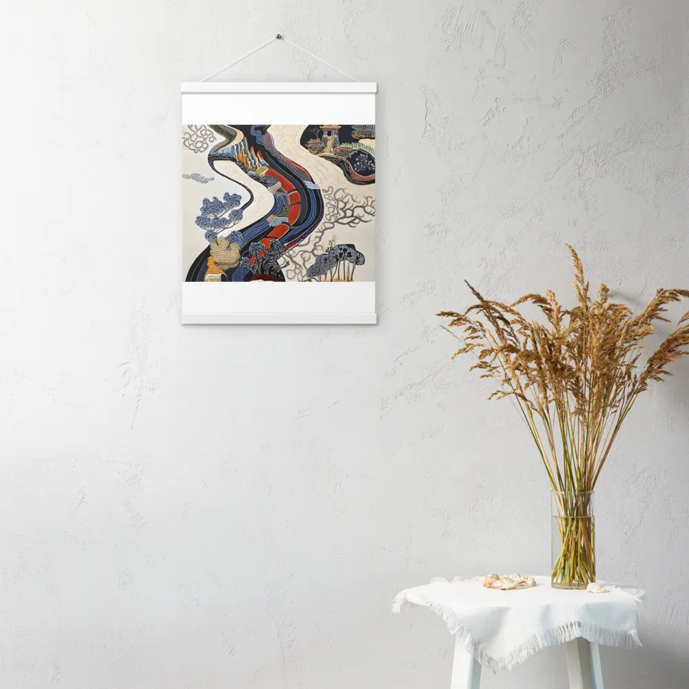 Flow of Tranquility | Poster With White Wood Hanger | 16″×20″
