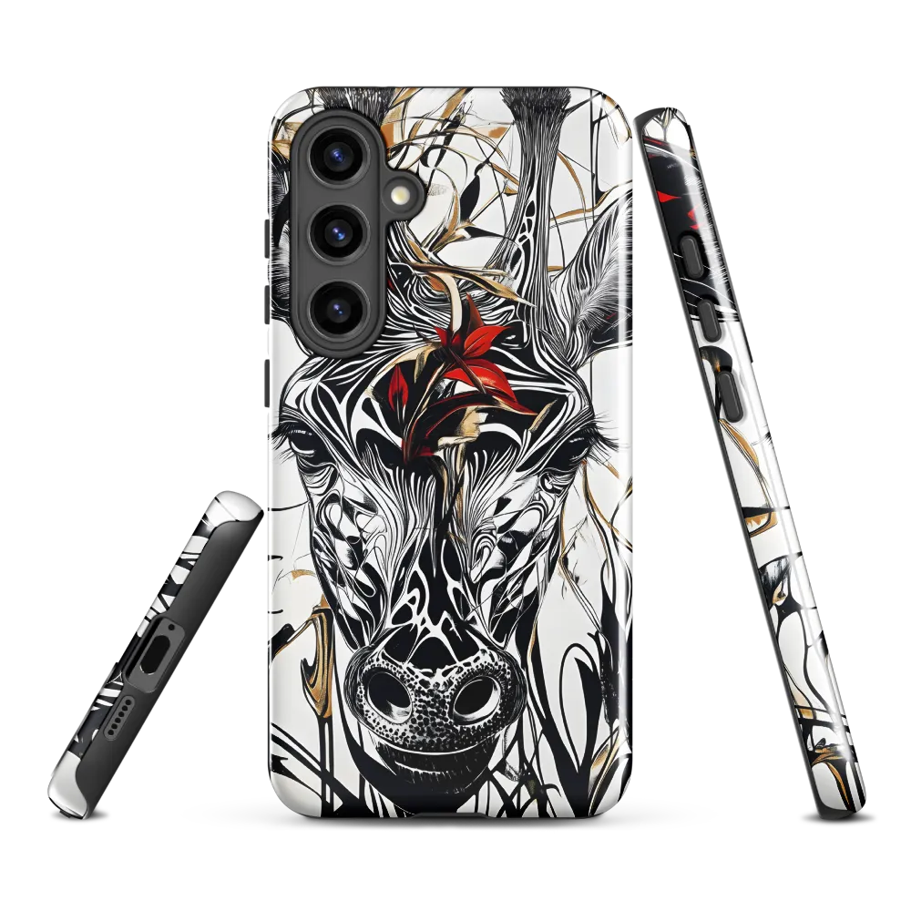 Floral Elegance: The Giraffe's Portrait
