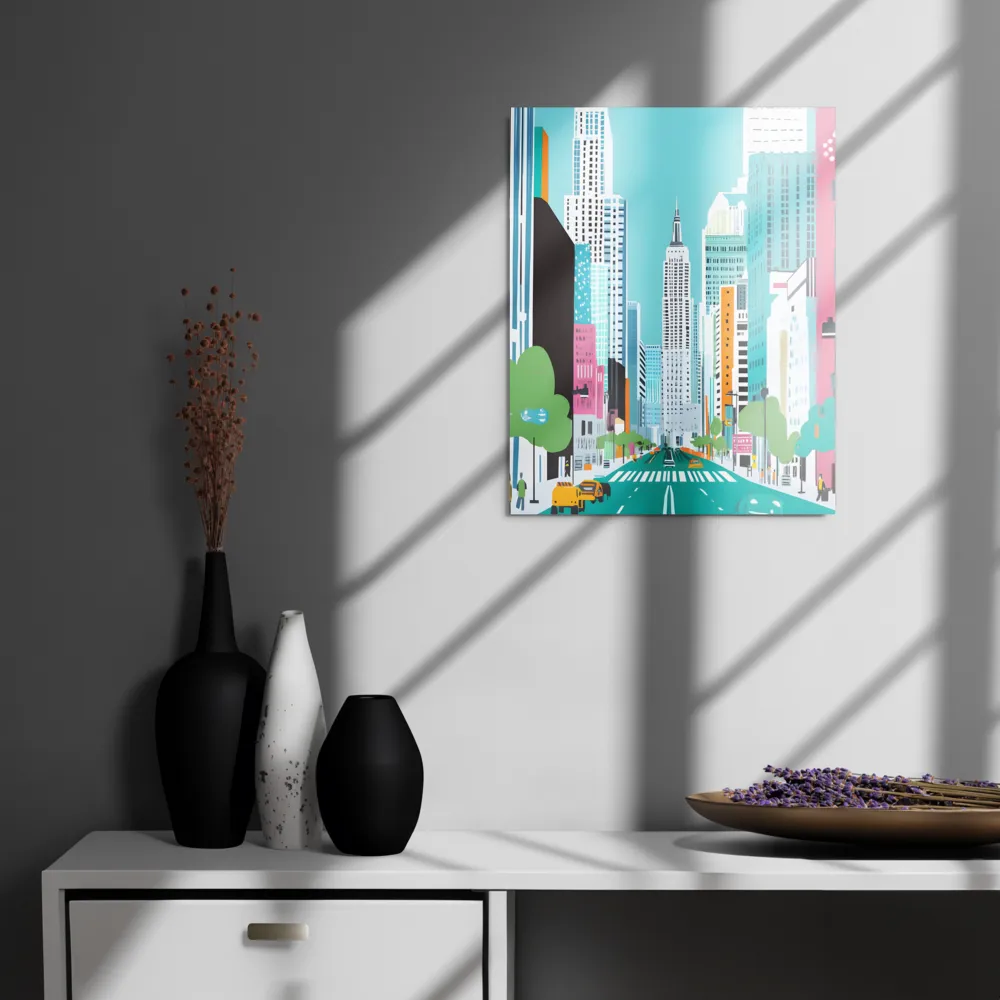 Urban Symphony: A Modern Cityscape | Metal Print | 16″×20″