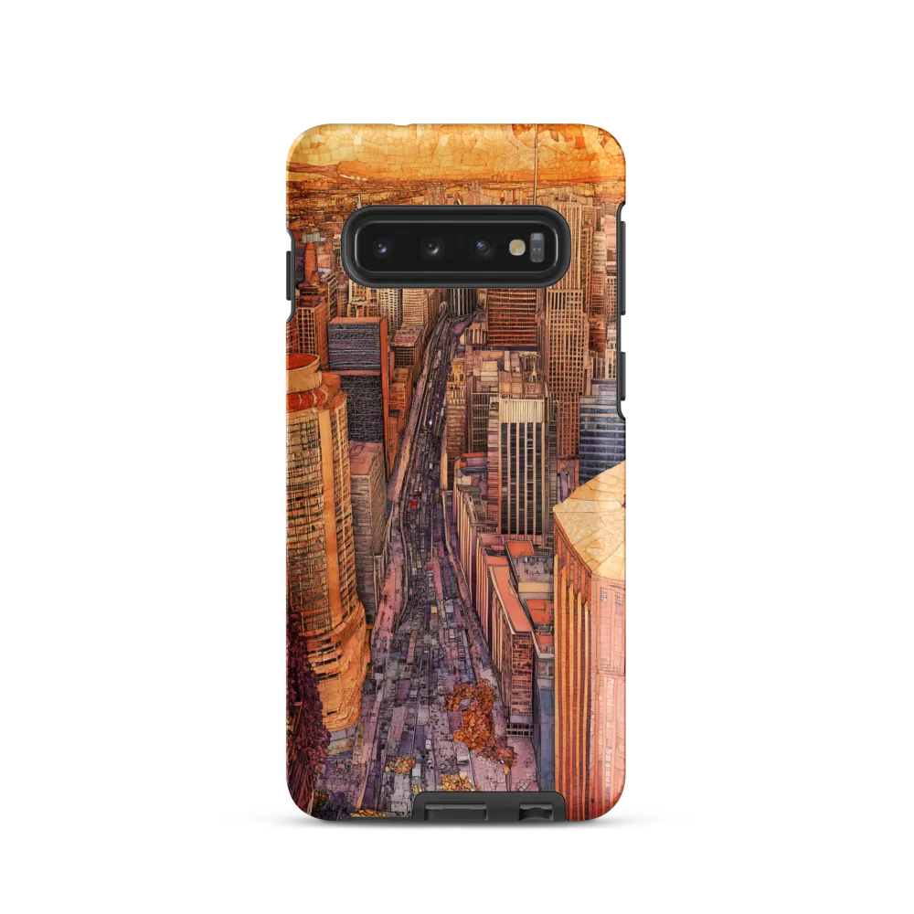 Mosaic Cityscape at Dusk