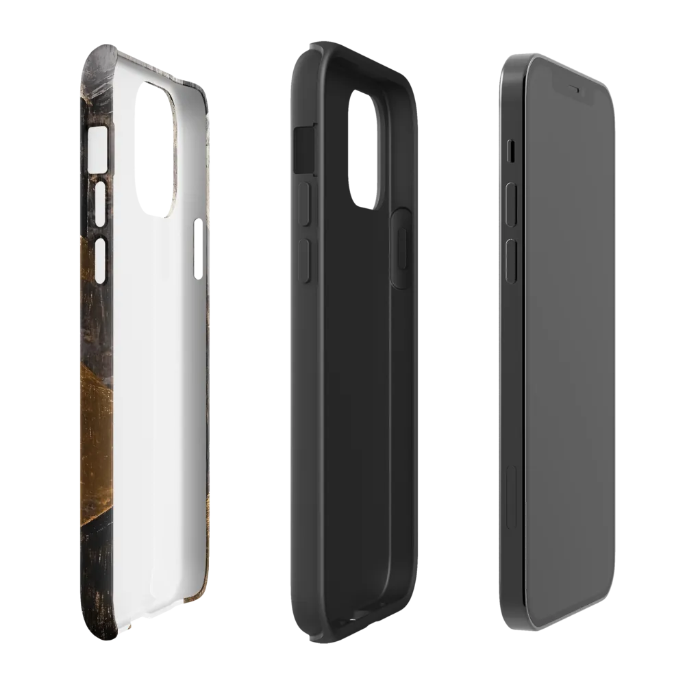 Geometric Harmony in Gold and Black | Phone Case |  12 Pro | Tough Case | Matte