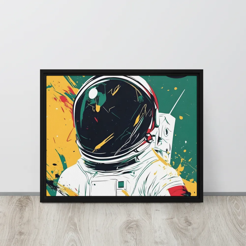 Galactic Explorer: A Modern Odyssey | Canvas with Black Frame | 16″×20″