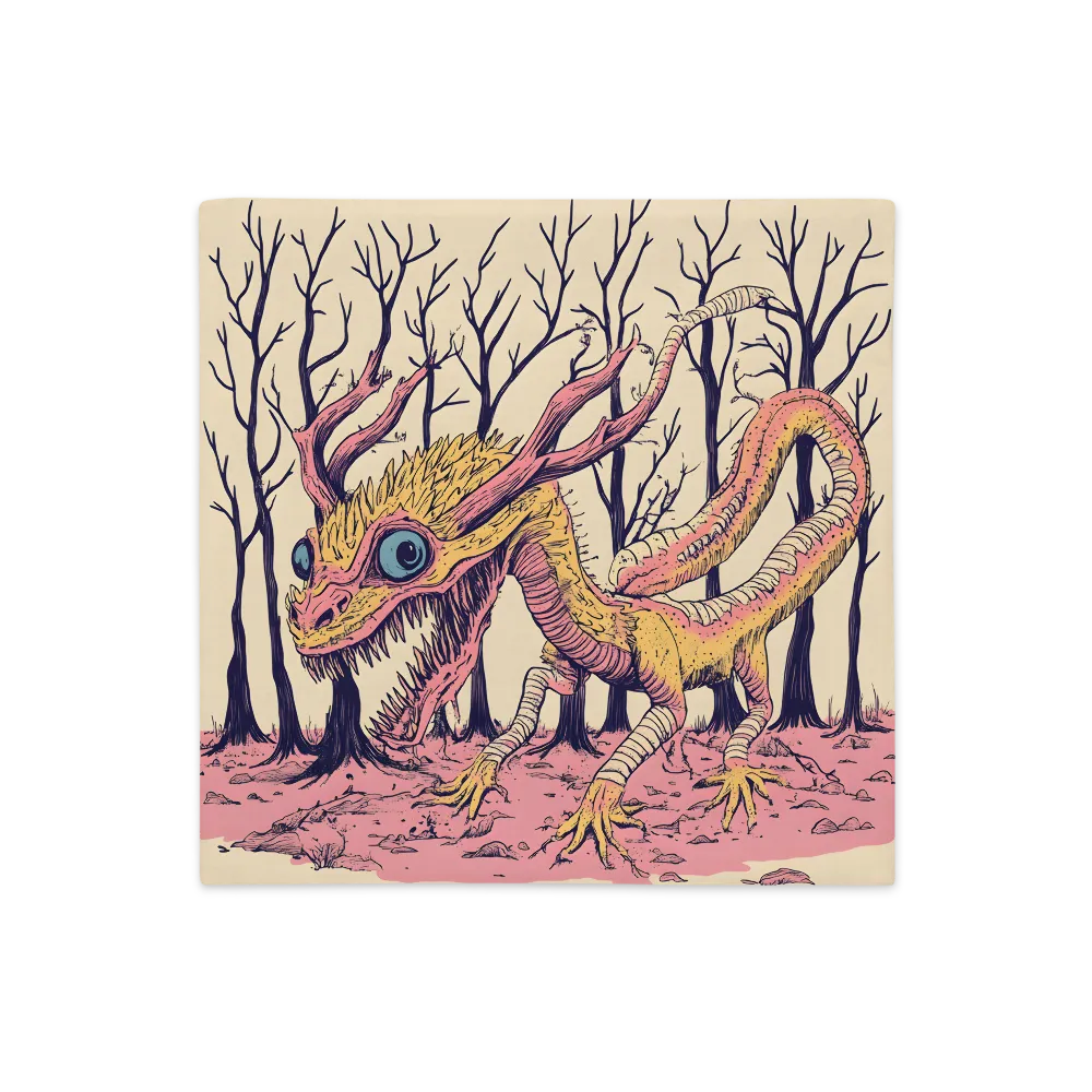 The Enigmatic Dragon of the Desolate Forest | Pillow Case | 18″×18″