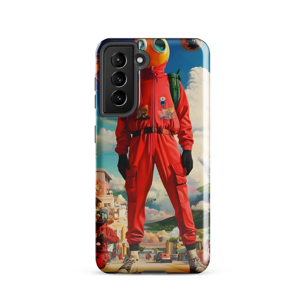 Traveler with Orange Helmet