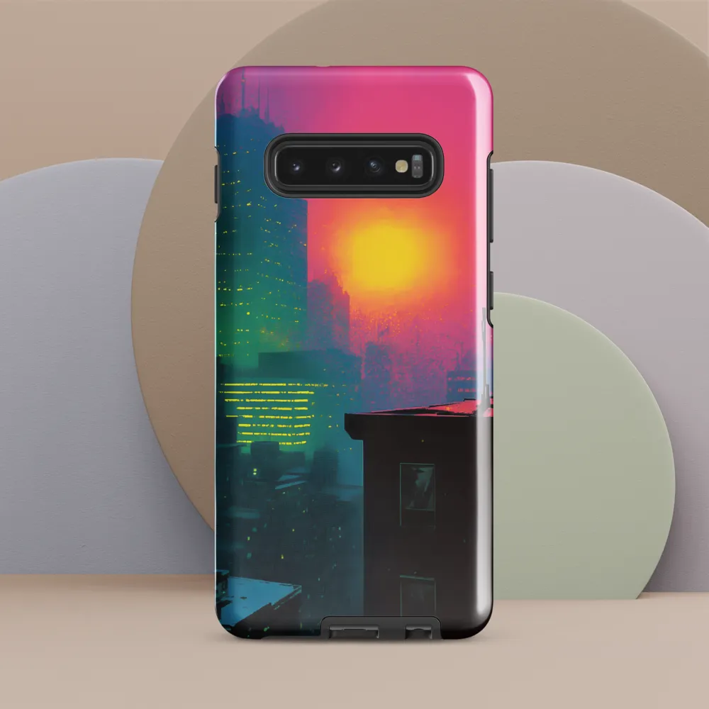 Neon Horizon | Phone Case |  S10 Plus | Tough Case | Glossy