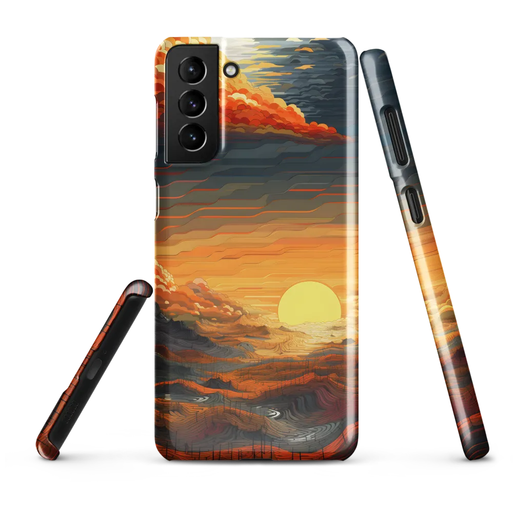 Ethereal Sunset: A Serene Landscape in Flowing Forms | Phone Case |  S21 Plus | Snap Case | Glossy