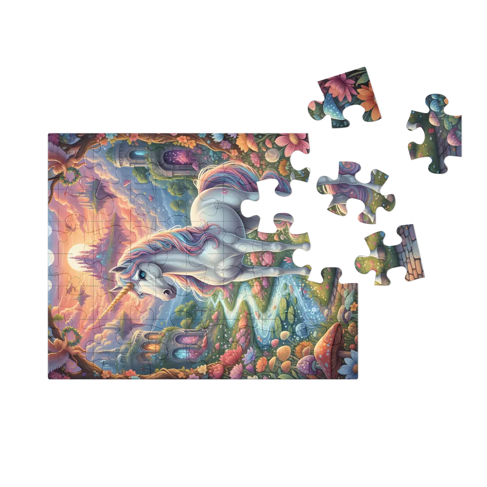 Enchanted Unicorn 
 Jigsaw Puzzle in Tin Box