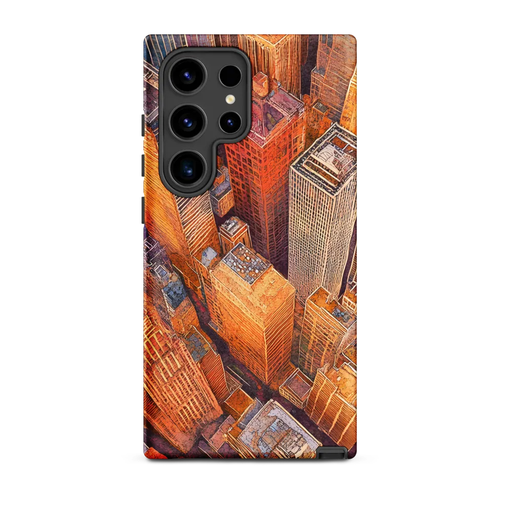 Urban Symphony in Orange and Purple
