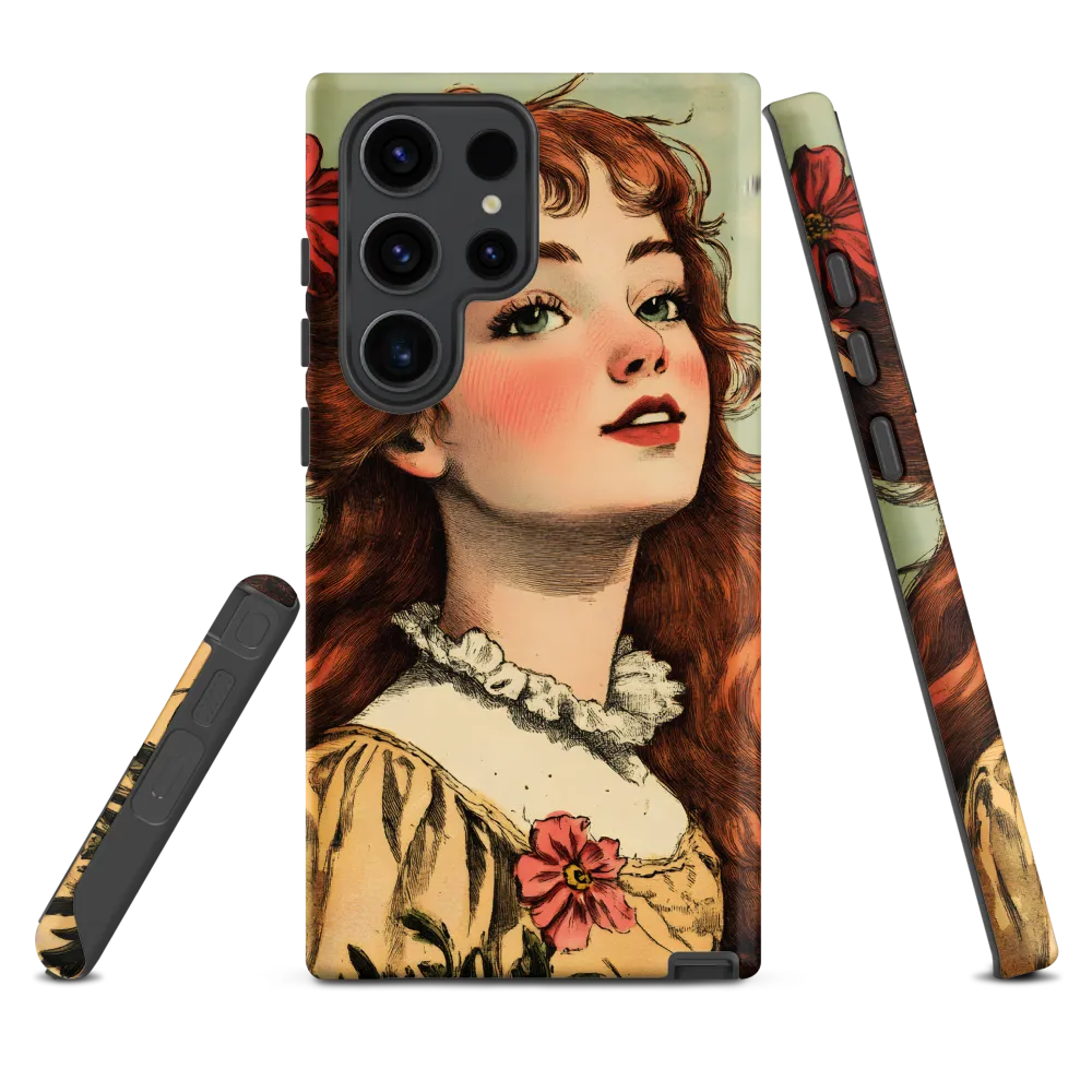 Whimsical Portrait of a Flower-Adorned Girl