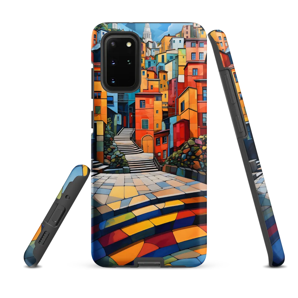 Vibrant Village: A Cubist Journey