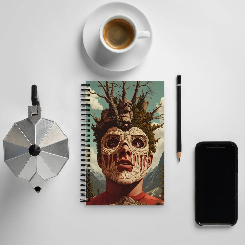 Nature's Mask: A Surreal Exploration | Spiral Notebook