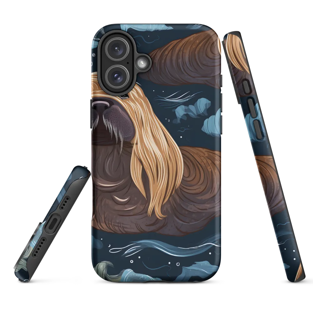 Whimsical Walruses in Deep Blue