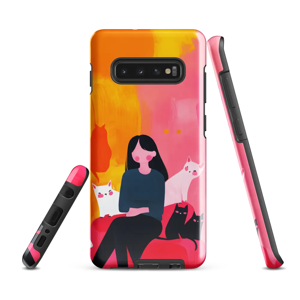 Whimsy in Feline Company | Phone Case |  S10 Plus | Tough Case | Glossy