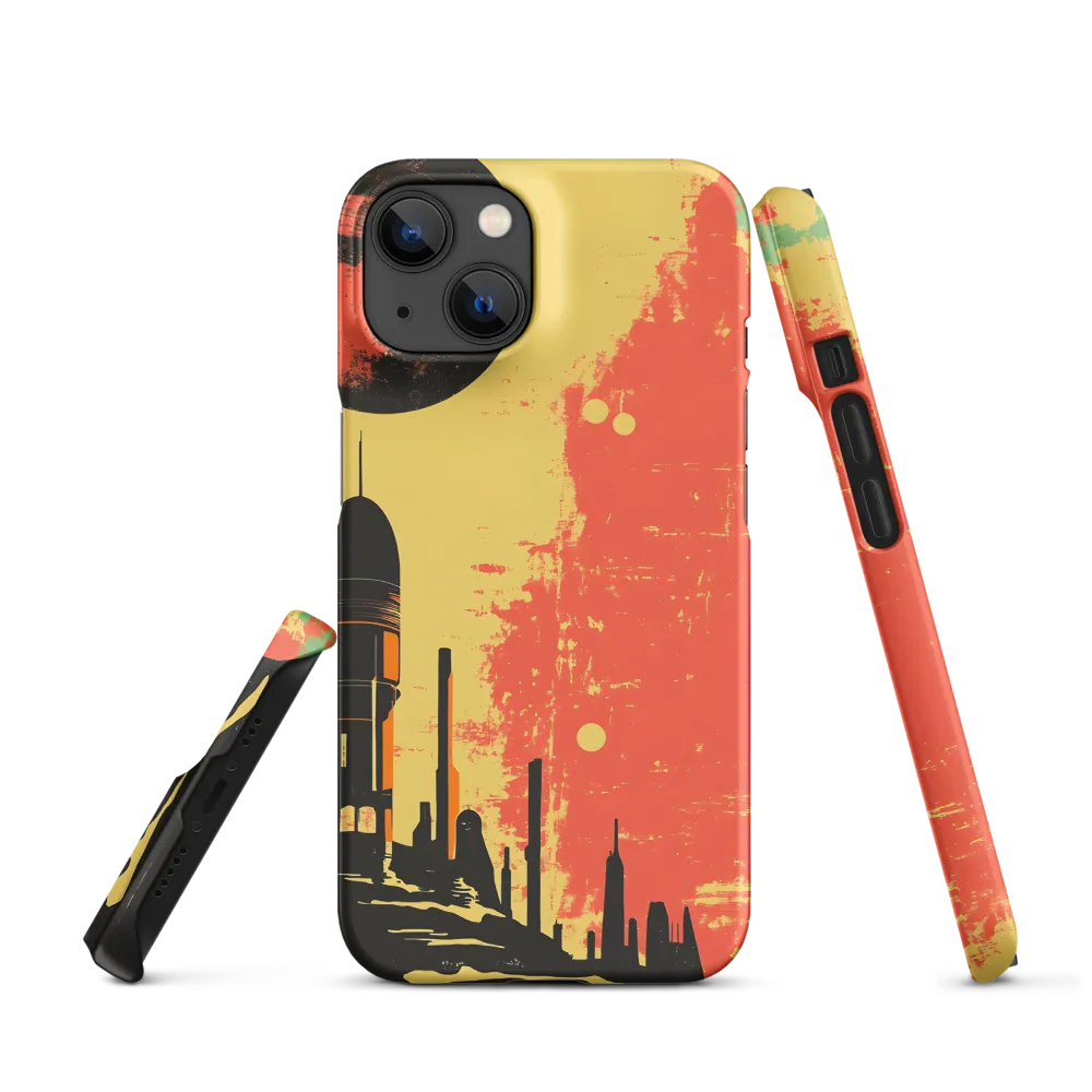Journey to the Stars: A Retro-Futuristic Landscape | Phone Case |  14 | Snap Case | Matte