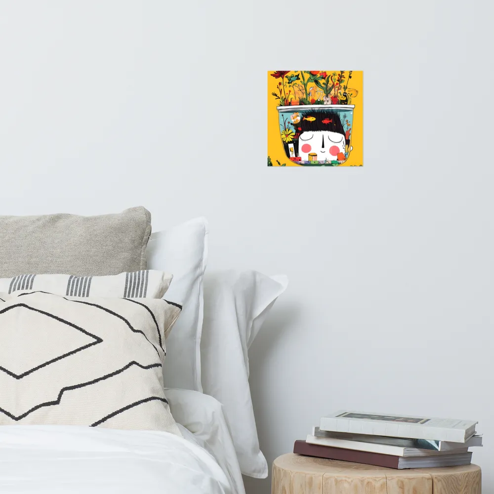 Whimsical Garden Head | Poster | 10″×10″