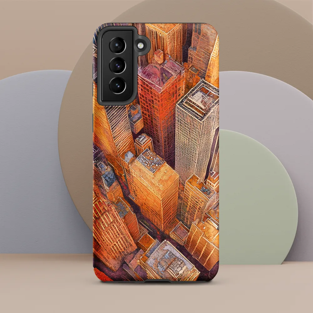 Urban Symphony in Orange and Purple