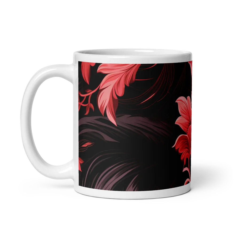 Tropical Elegance in Red | Mug with White inside | 11 oz