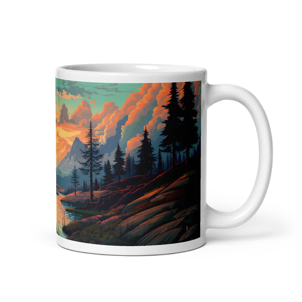 Tranquil Sunset Over the Majestic Mountains | Mugs | Multiple Sizes & Colors