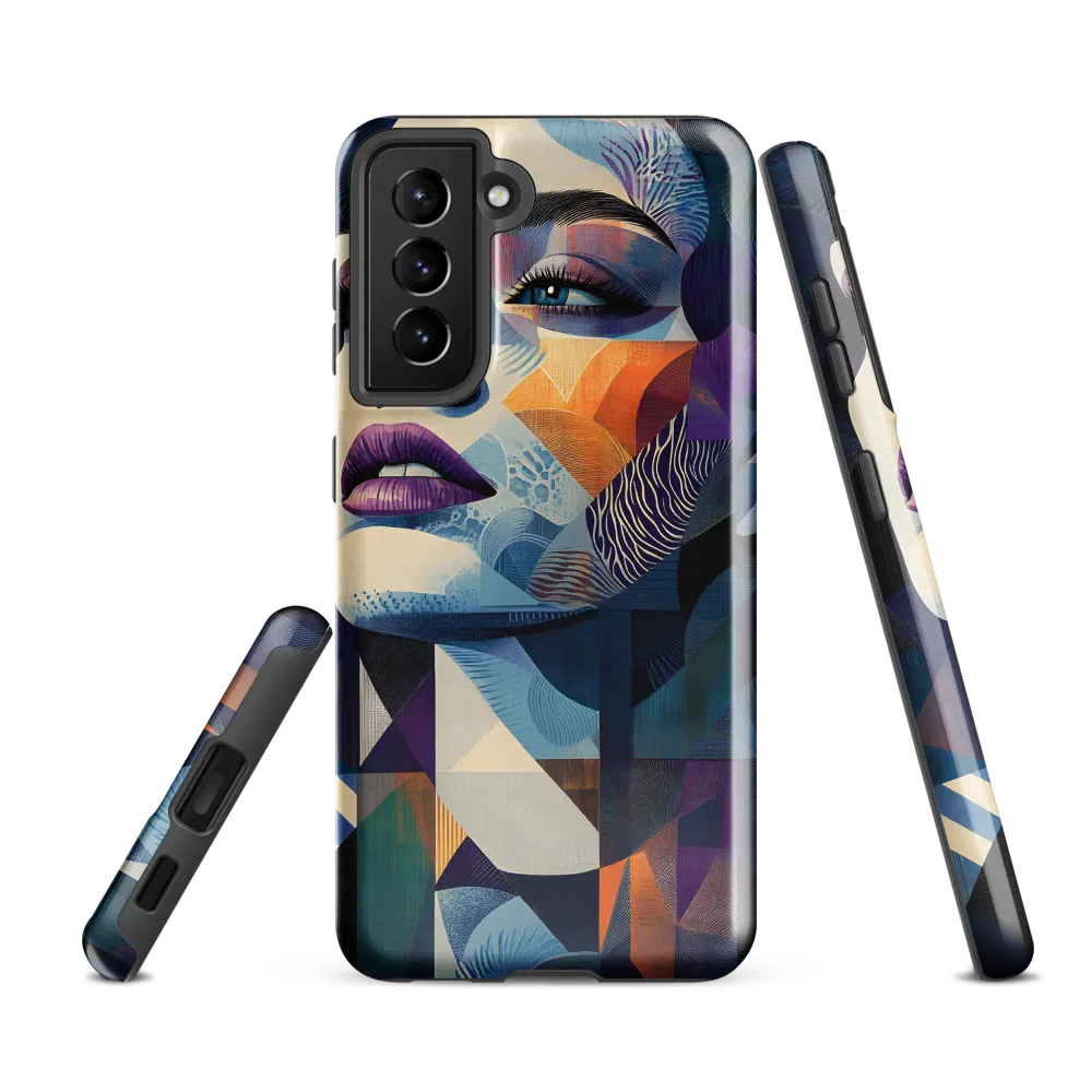 Fragmented Mystery: A Modern Portrait | Phone Case |  S21 FE | Tough Case | Glossy