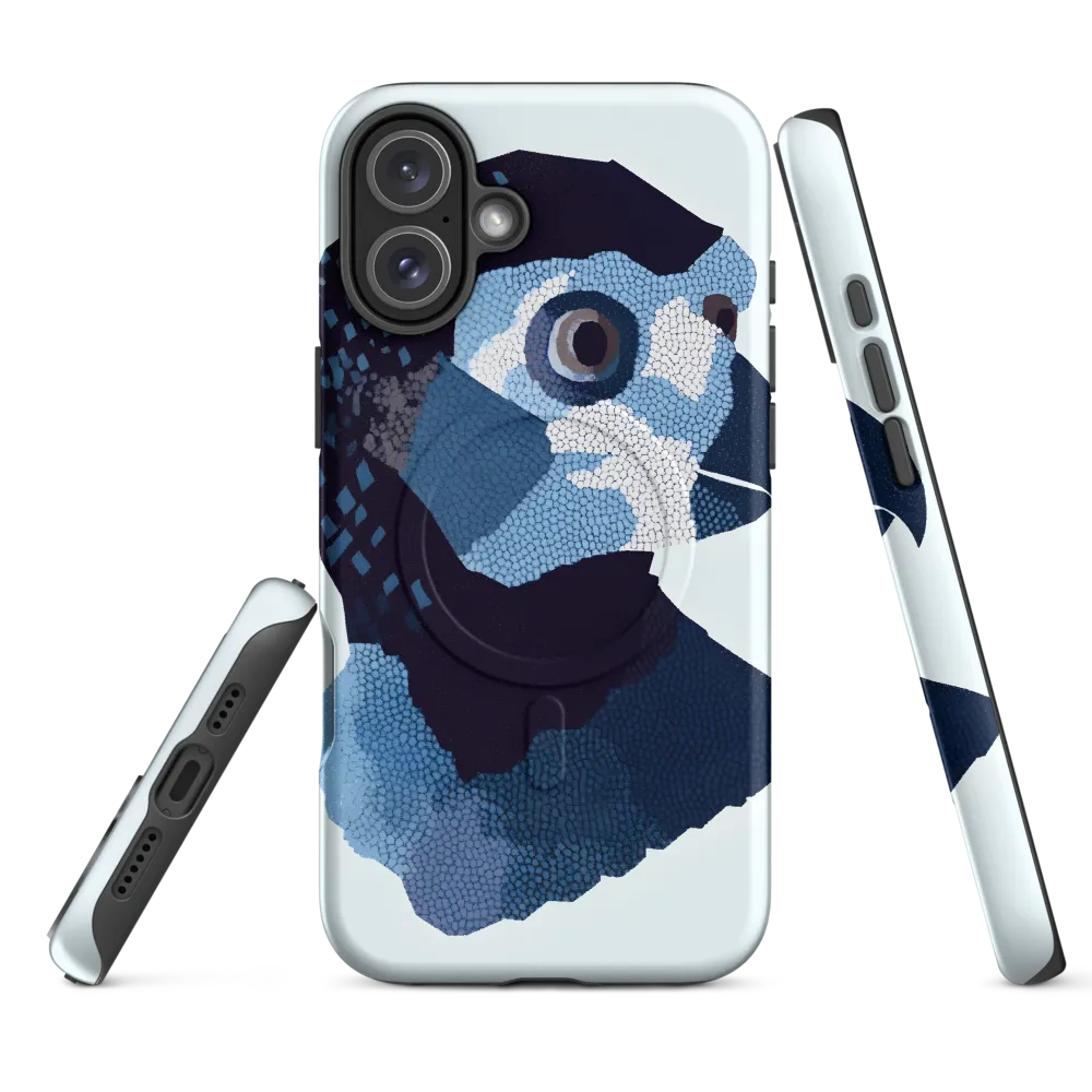Abstract Avian Portrait in Blue