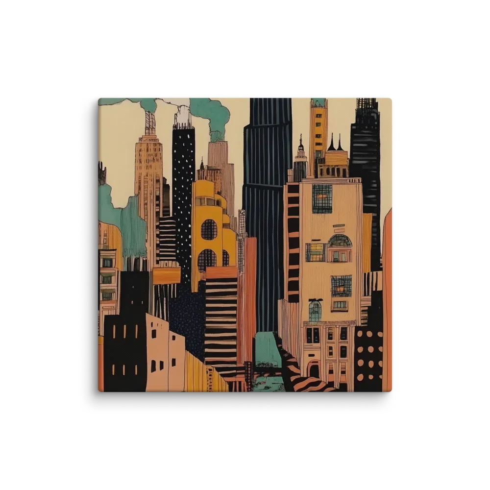 Urban Symphony in Ink | Canvas | 26″×26″