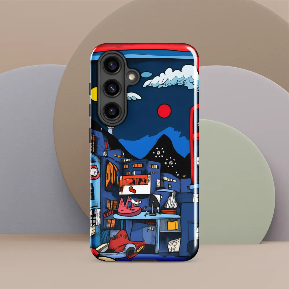 Whimsical Cityscape at Night