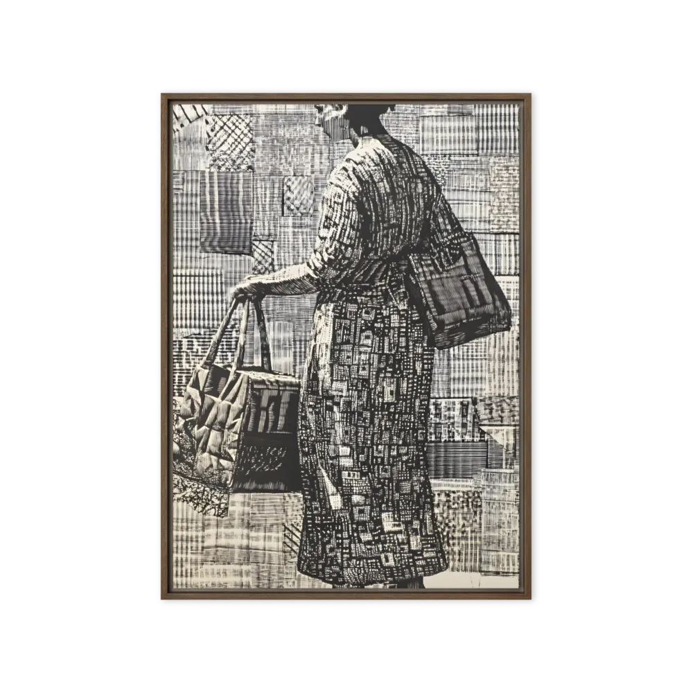 Urban Reflections: A Shopping Narrative | Canvas with Brown Frame | 20″×28″