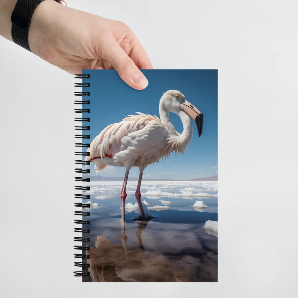 Graceful Solitude of a Flamingo | Spiral Notebook