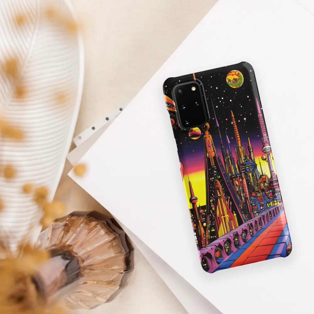 Futuristic Cosmos: A Journey Through Neon Cities | Phone Case |  S20 Plus | Snap Case | Matte