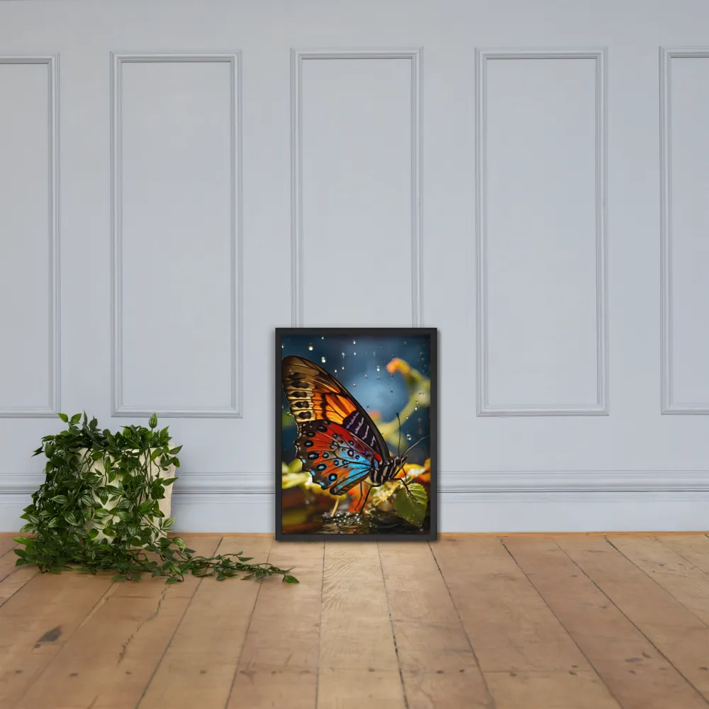Dance of Colors: The Butterfly's Elegance | Poster with Black Frame | 18″×24″