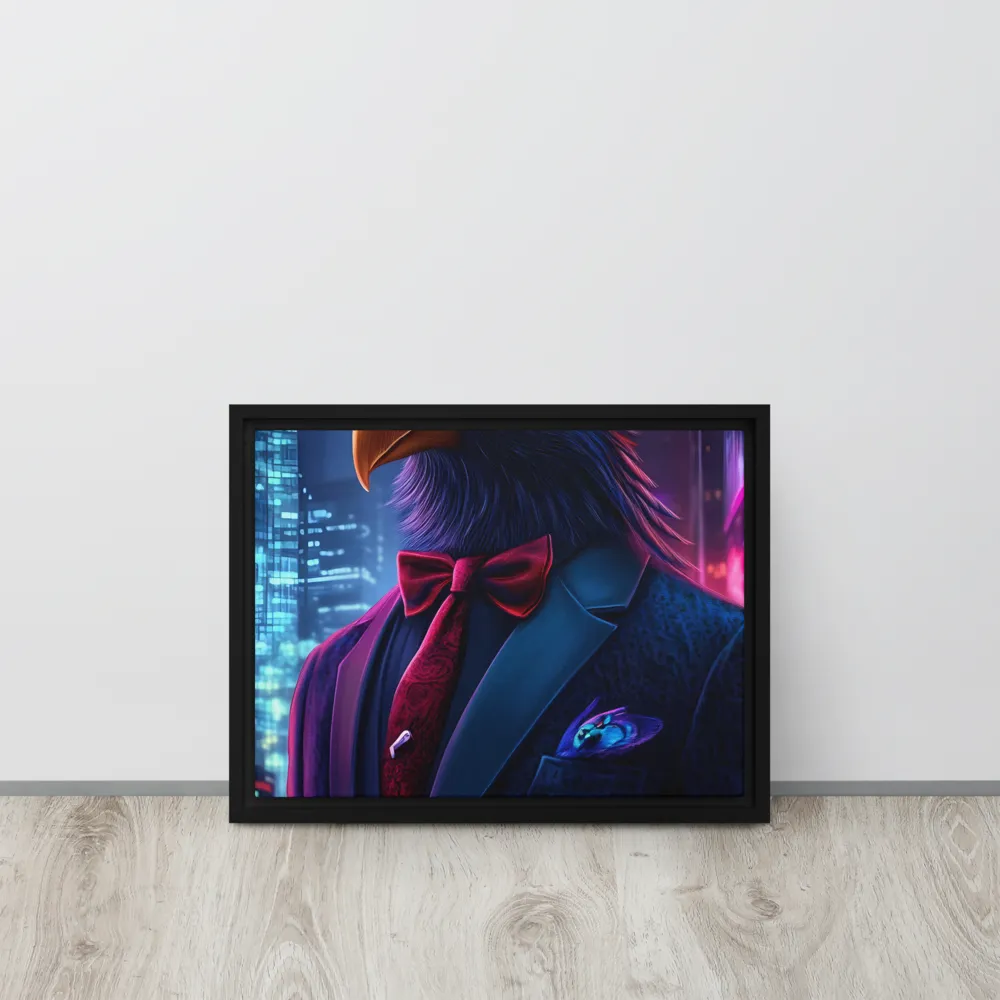 The Dapper Avian | Canvas with Black Frame | 12″×16″